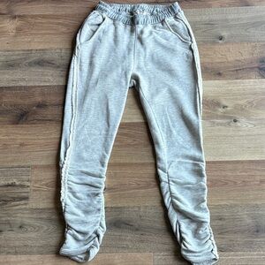 Free People Heather Gray Ruched Joggers